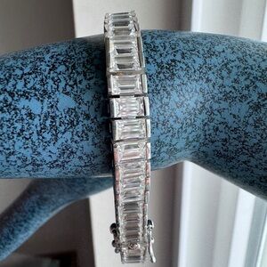 Moissanite Emerald Cut Tennis Bracelet 925/18k